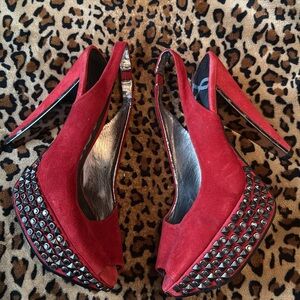 *Sam Edelman Red Studded Heels
